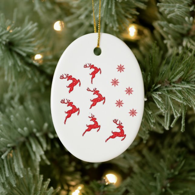 The Reindeers Oval Ornaments (Tree)
