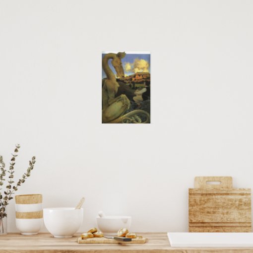 The Reluctant Dragon, Maxfield Parrish Poster | Zazzle