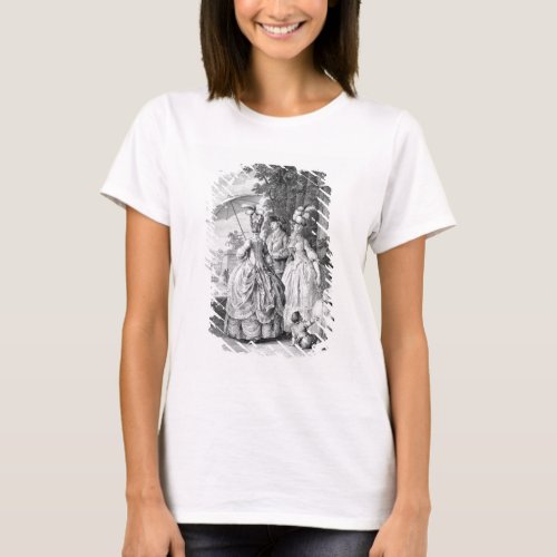 The Rendezvous at Marly engraved by Carl Guttenbe T_Shirt