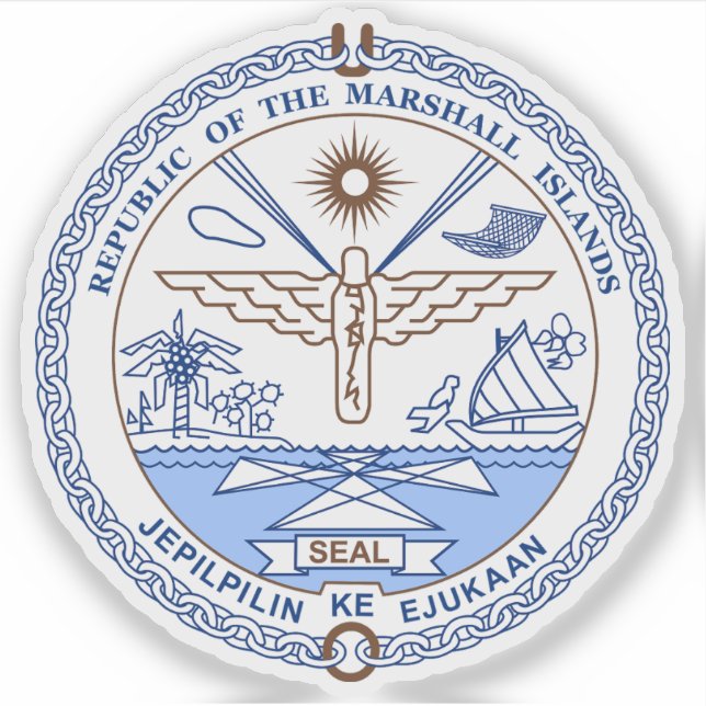The Republic of the Marshall Islands coat of arms  Sticker (Front)