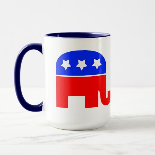 The Republican Logo Red White  Blue Elephant Mug
