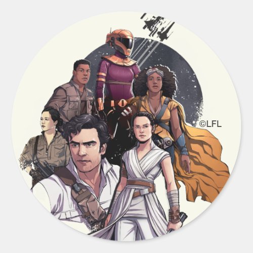 The Resistance Fighters Illustration Classic Round Sticker