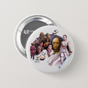 The Resistance Illustrated Collage Button