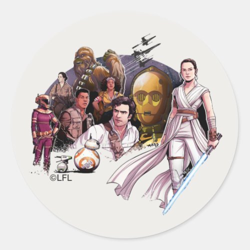 The Resistance Illustrated Collage Classic Round Sticker