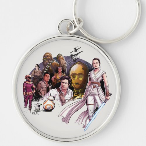 The Resistance Illustrated Collage Keychain