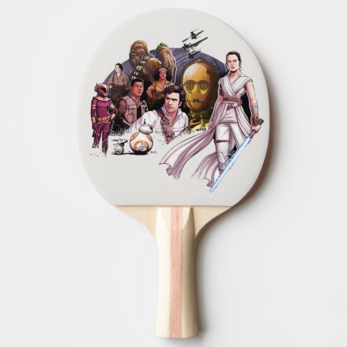 The Resistance Illustrated Collage Ping Pong Paddle