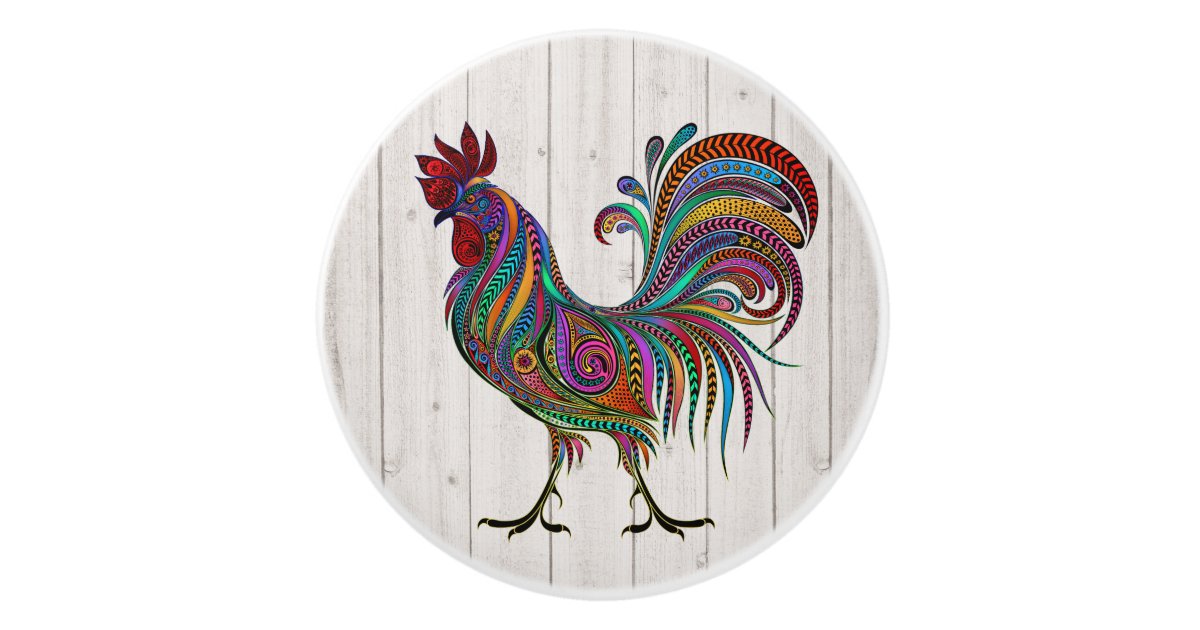 The Resplendent Rooster Drawer Cabinet Knobs Zazzle Com