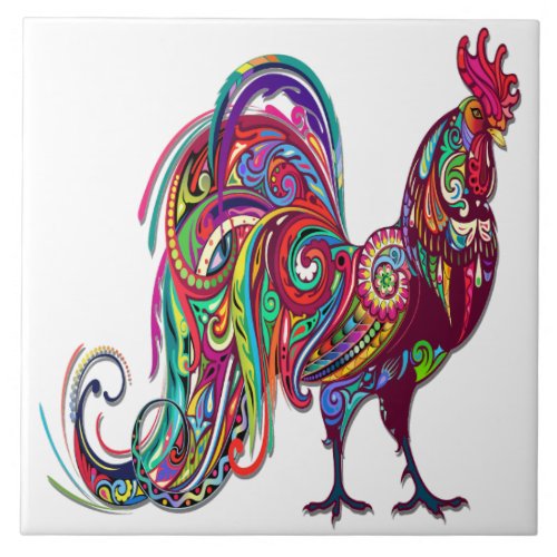 The Resplendent Rooster Tile