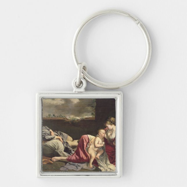 The Rest on the Flight into Egypt, 1628 Keychain (Front)