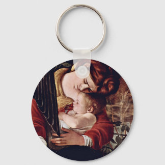 The Rest On The Flight Into Egypt  By Michelangelo Keychain