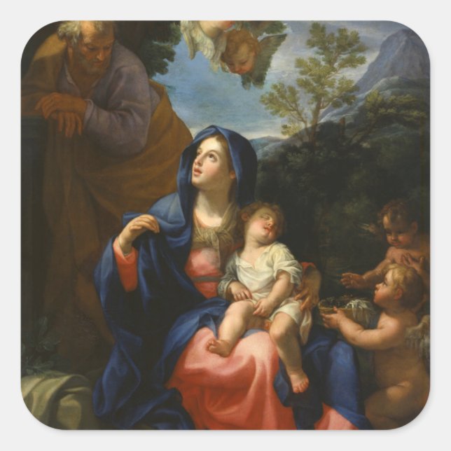 The Rest on the Flight into Egypt Square Sticker (Front)