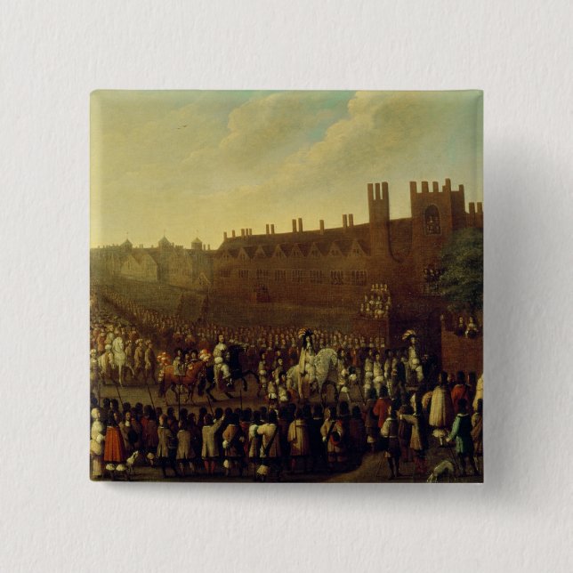 The Restoration of Charles II  at Whitehall Button (Front)