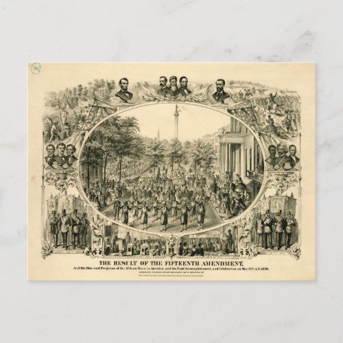 The Result of the Fifteenth Amendment 1870 Postcard