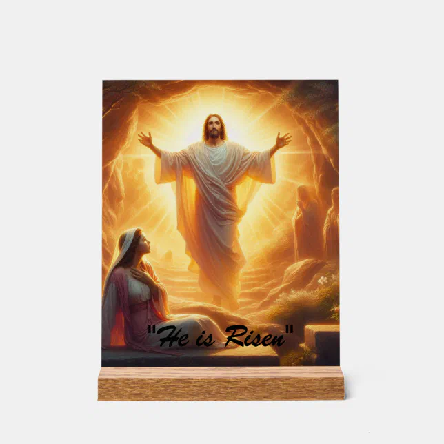 The Resurrection Light: Jesus Christ Rises Acrylic Sign | Zazzle