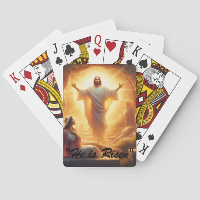 The Resurrection Light: Jesus Christ Rises Poker Cards (Back)