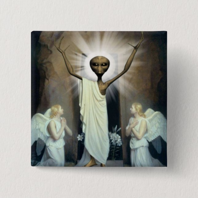 The Resurrection Of Alien Jesus Button (Front)