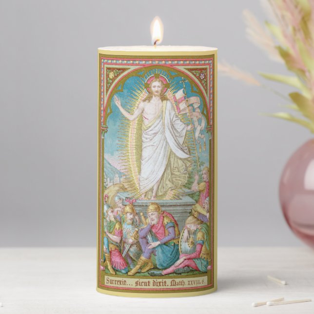 The Resurrection of Christ Jesus (SAU 041) Pillar Candle (In Situ)