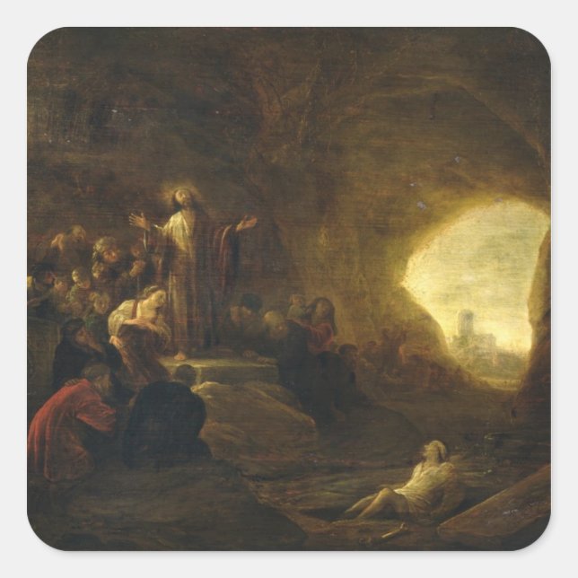 The Resurrection of Lazarus 2 Square Sticker (Front)