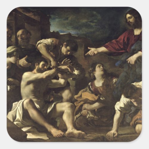 The Resurrection of Lazarus c1619 Square Sticker