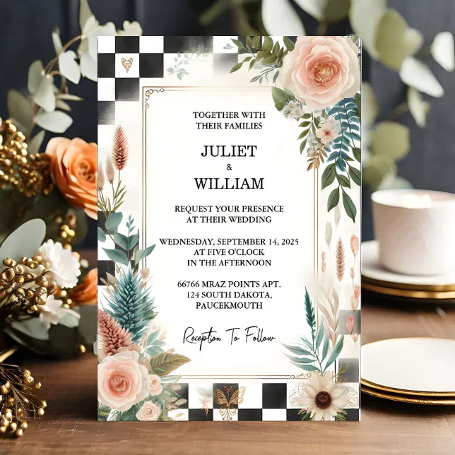 The Retro Boho Studio Creative Illustrated Wedding Invitation | Zazzle