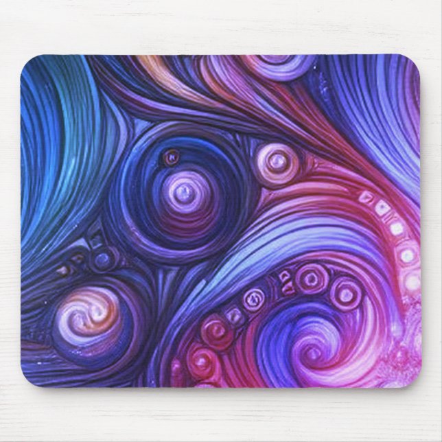 The Retro Purple Paisley Laptop, Desktop Computer Mouse Pad (Front)