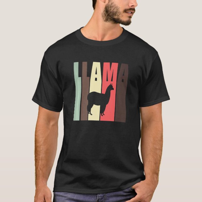 The Retro Vintage Silhouette Llama Lama   T-Shirt (Front)