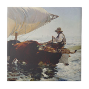 The Return from Fishing Ceramic Tile