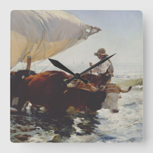 The Return from Fishing Square Wall Clock