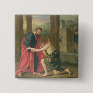 The Return of the Prodigal Son, 1823 (oil in canva Pinback Button