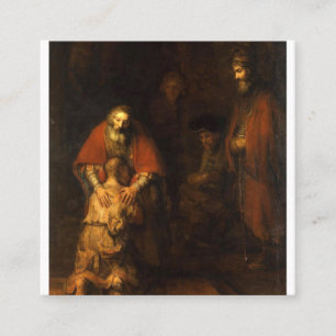 The Return of the Prodigal Son Painting Rembrant Square Business Card