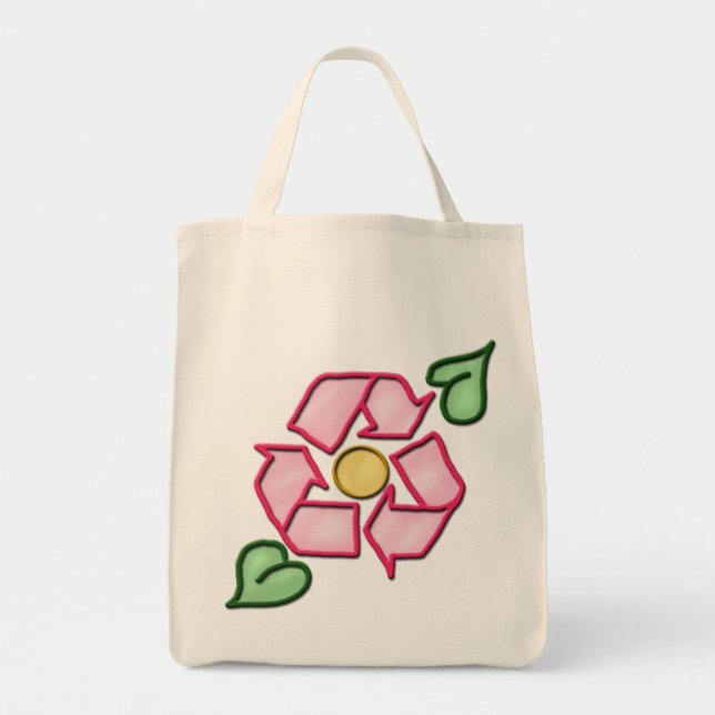 The Reuse Flower Grocery Tote Bag (Front)
