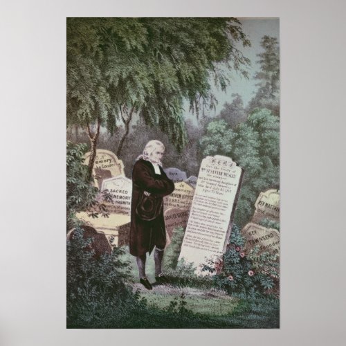 The Rev John Wesley visiting his mothers grave Poster