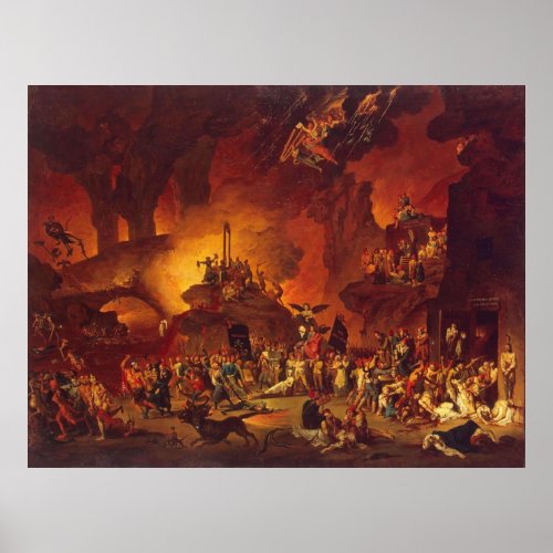 The Revolt of Hell vintage oil painting Poster