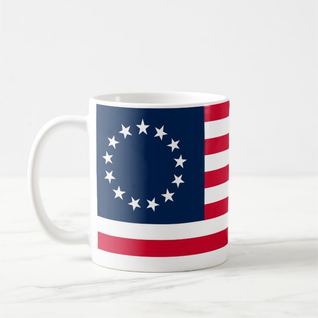 The Revolutionary War Betsy Ross Flag Coffee Mug (Left)