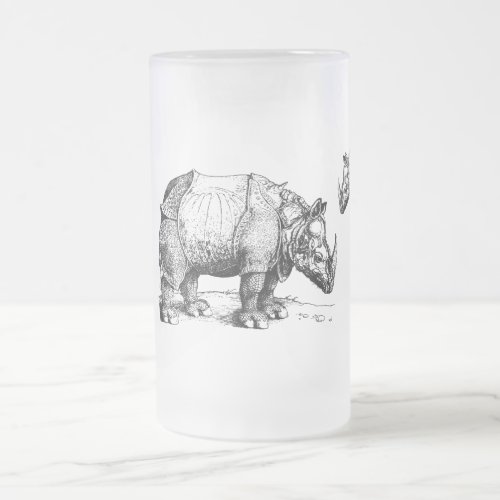 The Rhinoceros        Frosted Glass Beer Mug