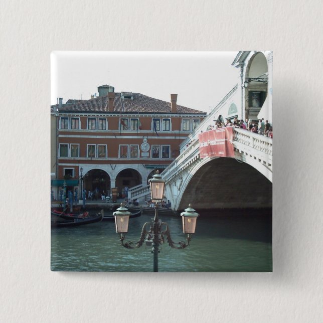 The Rialto Bridge,Venice Button (Front)