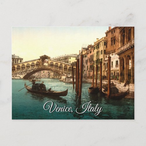 The Rialto Bridge Venice Italy Grand Canal Postcard