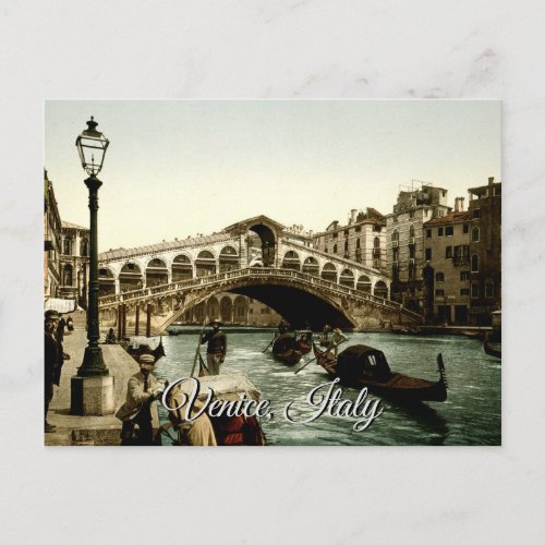 The Rialto Bridge Venice Italy Grand Canal Postcard