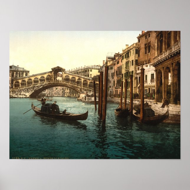 The Rialto Bridge Venice Italy Grand Canal Poster (Front)