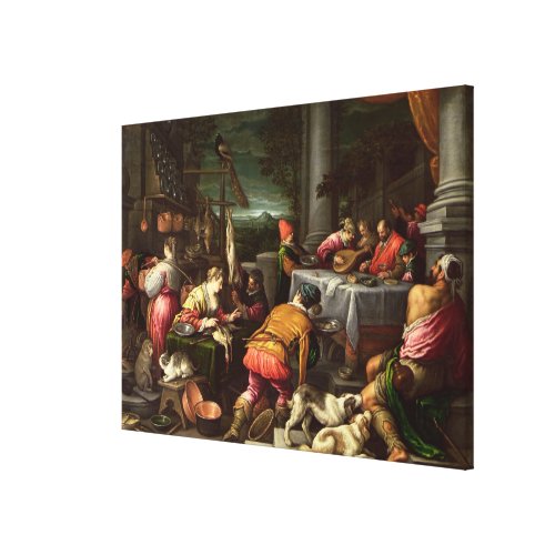 The Rich Man and Lazarus 1590_95 Canvas Print