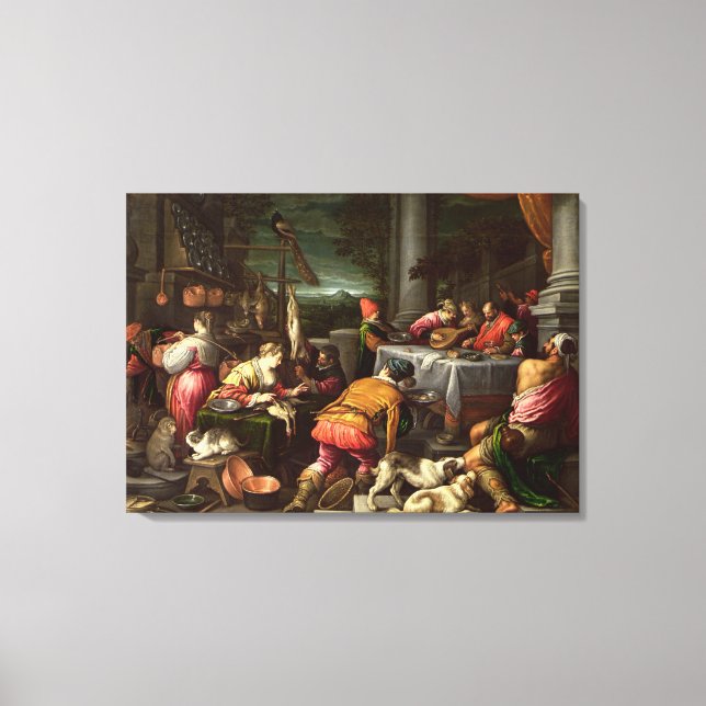 The Rich Man and Lazarus, 1590-95 Canvas Print (Front)