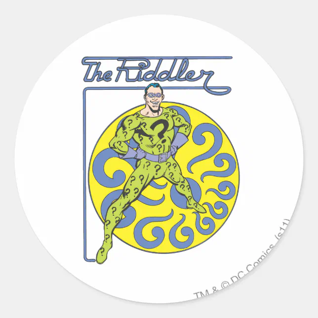 Purple Riddler Logo The Riddler & Logo Purple Classic Round Sticker | Zazzle