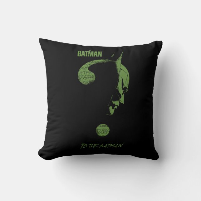 The Riddler "To The Batman" Question Mark Throw Pillow (Front)