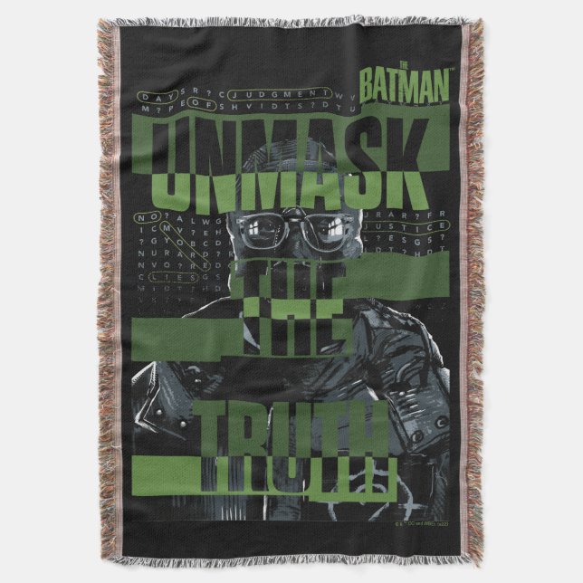 The Riddler - Unmask The Truth Throw Blanket (Front Vertical)