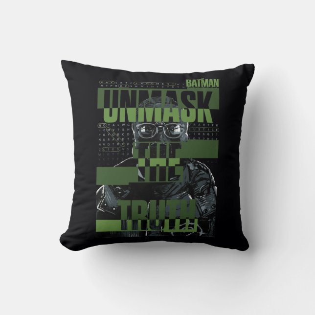 The Riddler - Unmask The Truth Throw Pillow (Front)