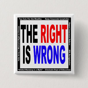The Right Is Wrong Pinback Button