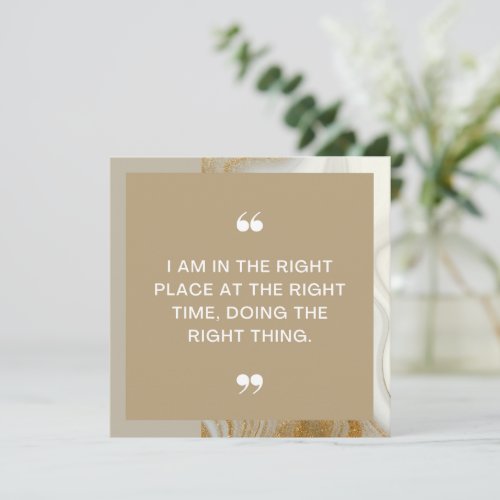 The Right Place Positive Affirmation Card