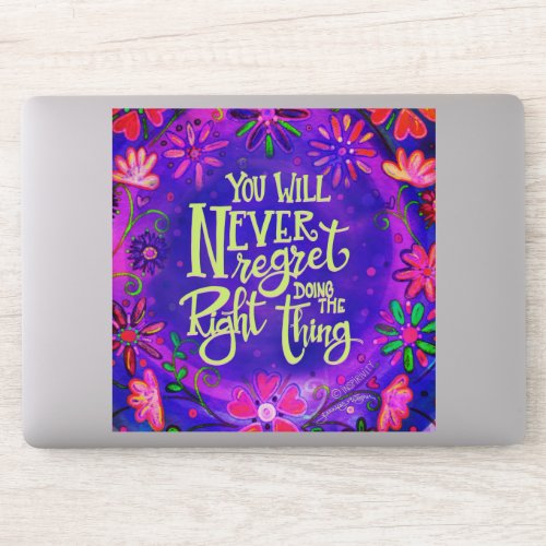 The Right Thing Fun Purple Floral Inspirivity Sticker