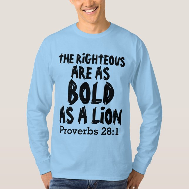 The Righteous bold as a Lion, Christian T-shirts (Front)