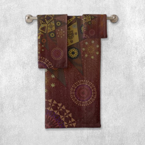 The righteousness protector of Geo tantrum mandala Bath Towel Set